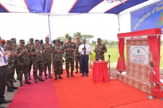 CAS  Bangladesh  Army  and  Area  Commander , Savar  are  seen in the foundation  laying  ceremony of AIBA on 02 May 2019. 