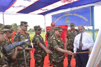 CAS  Bangladesh  Army  and  Area  Commander , Savar  are  seen in the foundation  laying  ceremony of AIBA on 02 May 2019. 